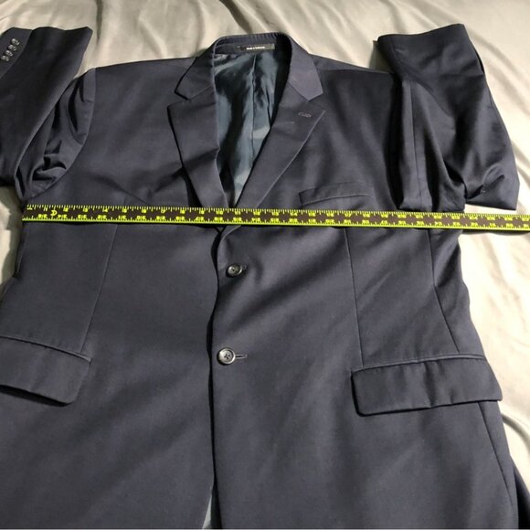 Pronto Uomo Mens Blazer Jacket 48R 100% Wool Double Button Formal Workwear Blue - Picture 6 of 16
